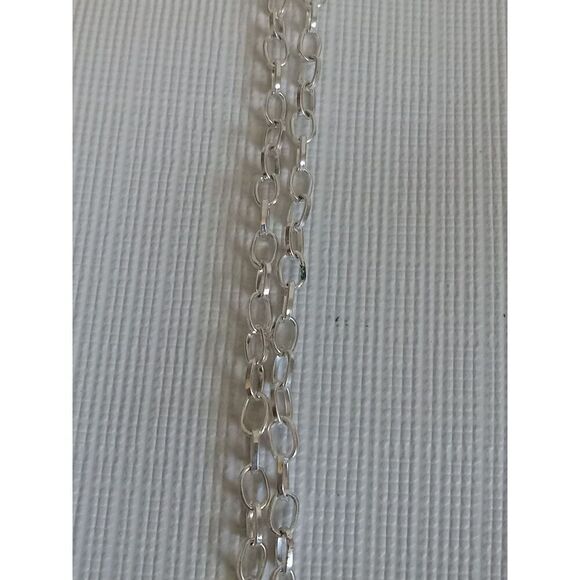 Metal Wire Wrapped Brown and Tan Oval Stone Pendant Silver Toned Chain Necklace - Picture 7 of 9